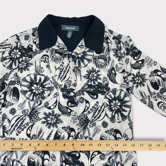 Modcloth White Blue‎ Floral Button Up Collared Dress Size XS - Picture 9 of 9